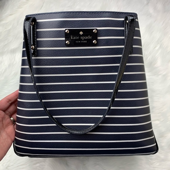 kate spade Handbags - Kate Spade | Navy Blue and White Stripe Bag